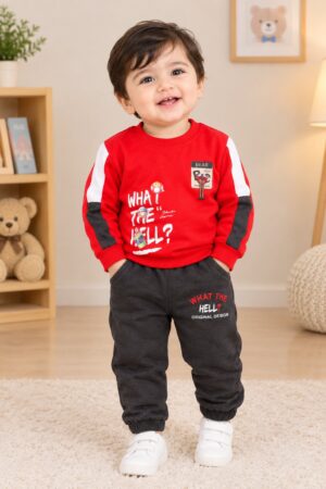 Baby Boy 2-Piece Tracksuit – Bear Graphic Design