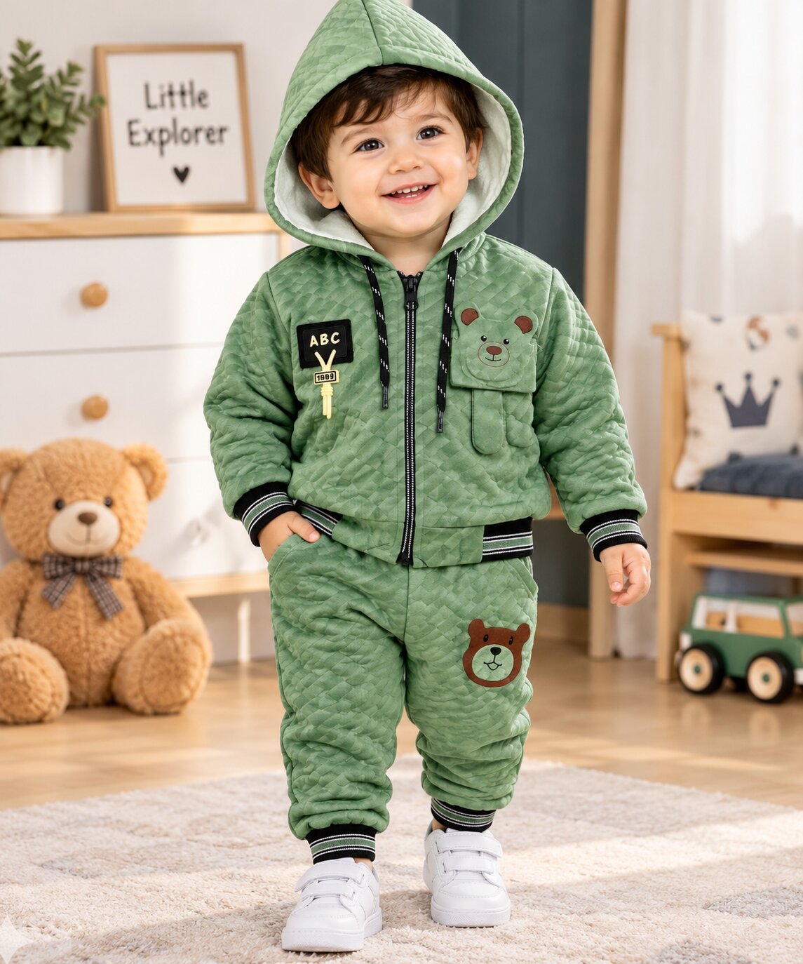 Teddy Bear Tracksuit for Kids – Hooded Jacket - Image 2
