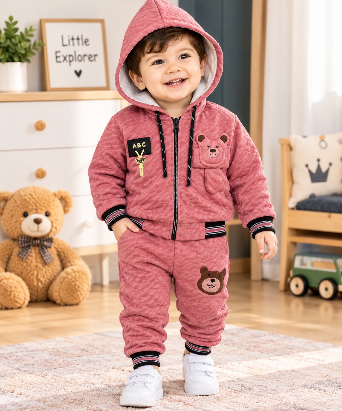 Teddy Bear Tracksuit for Kids – Hooded Jacket - Image 3